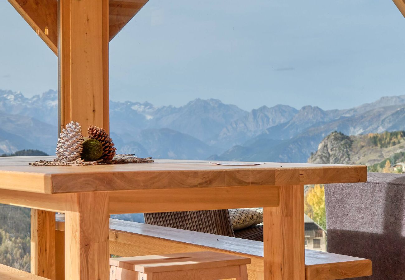 Chalet à Vars - Chalet rénové • Vue panoramique • Jardin • 10 pers.