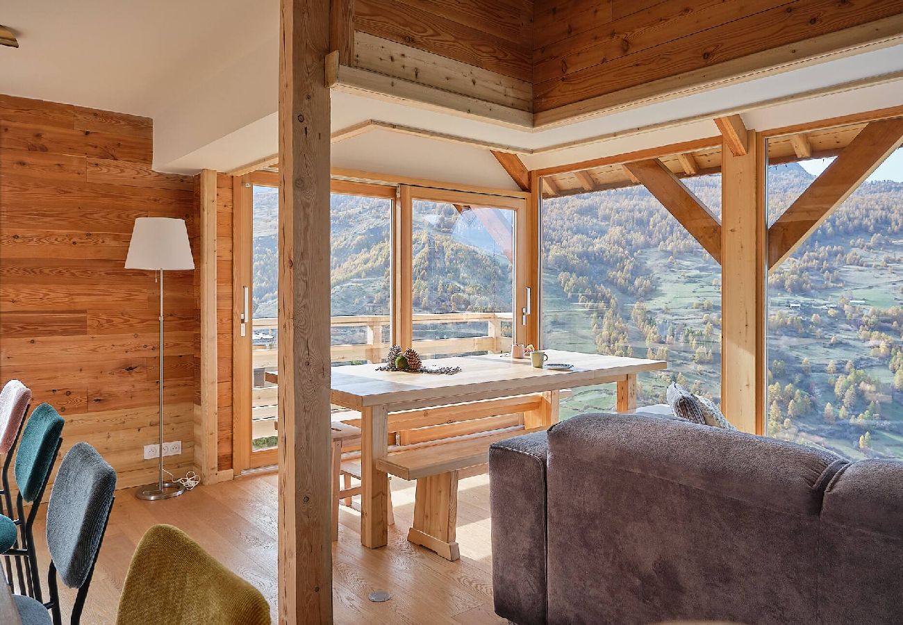 Chalet à Vars - Chalet rénové • Vue panoramique • Jardin • 10 pers.