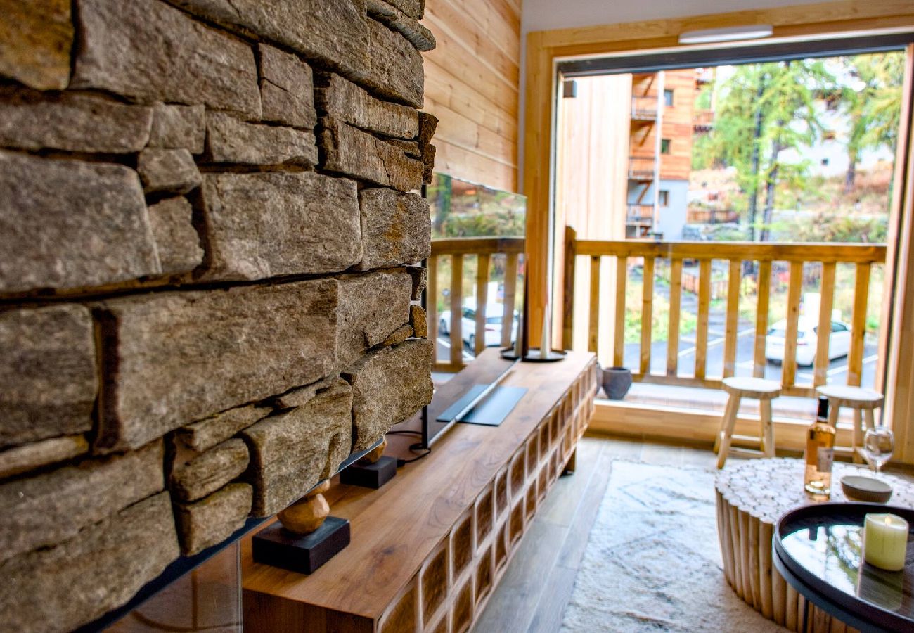 Maison mitoyenne à Vars - Chalet neuf • 4 chambres • Garage • Centre station • 10 pers.