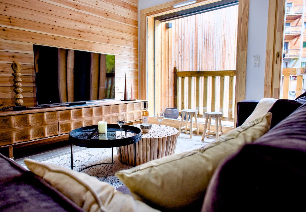 Maison mitoyenne à Vars - Chalet neuf • 4 chambres • Garage • Centre station • 10 pers.