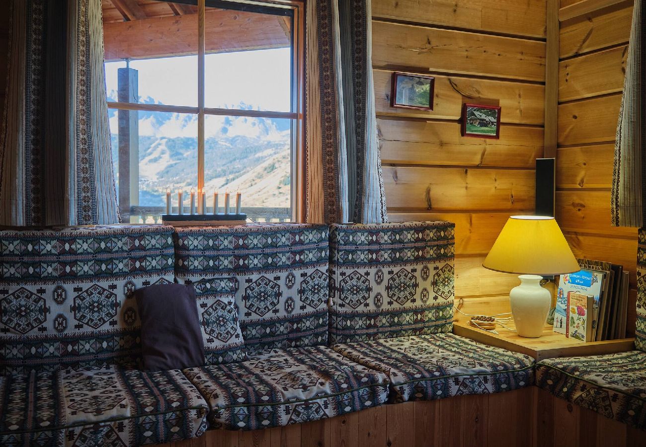 Chalet à Vars - Chalet finlandais • Sauna • Vue Écrins 